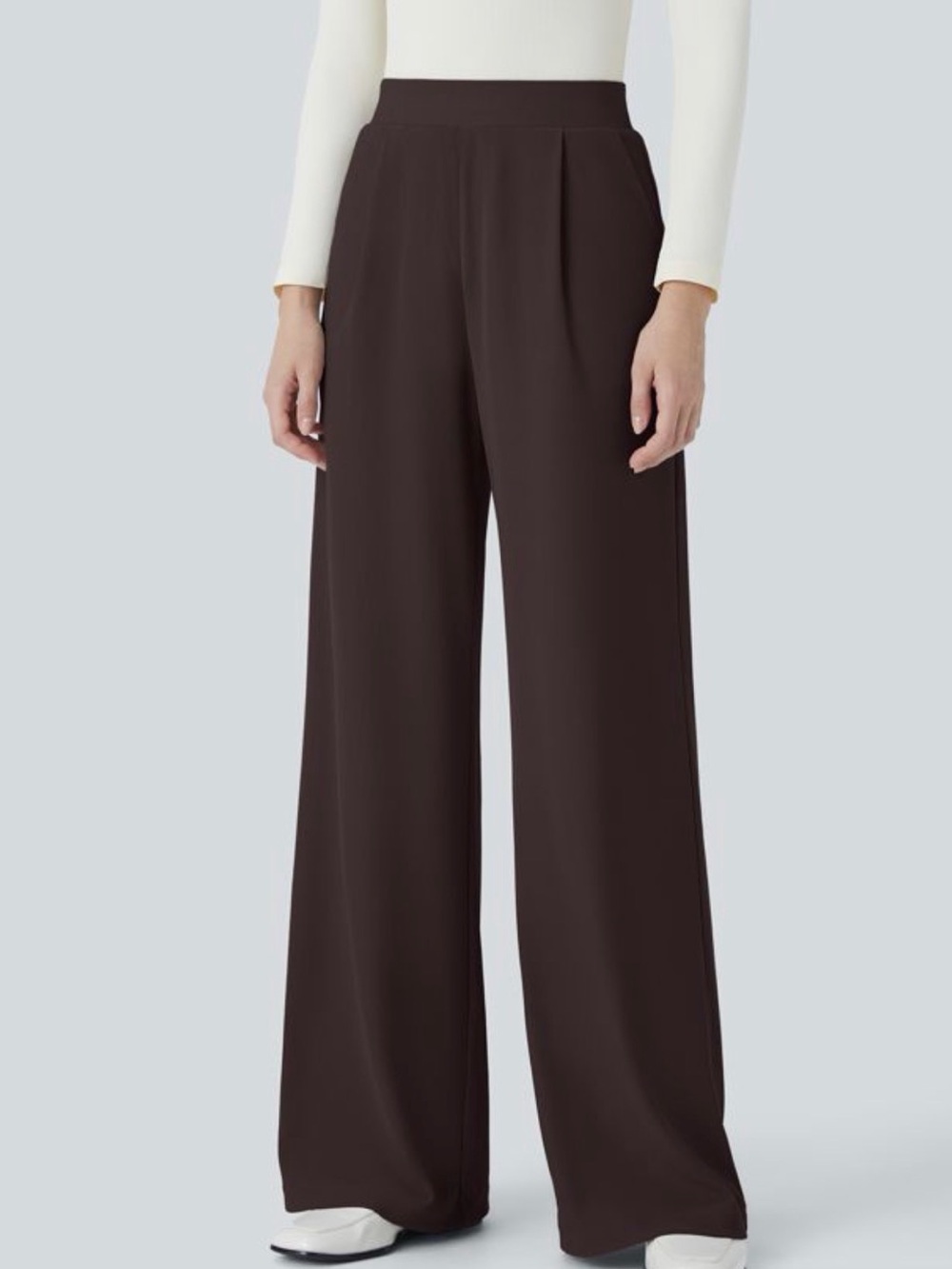 HALARA Wide-Leg High-Rise in Dark Brown
